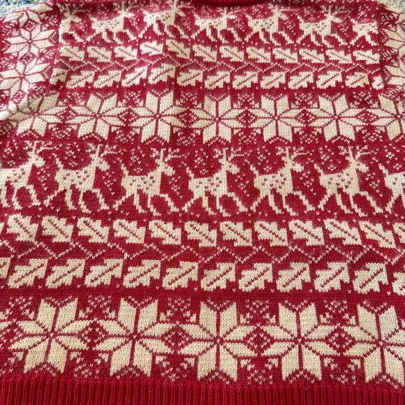 Croft Barrow Fair Isle Christmas Sweater Reindeer Size XL Silk Silver Clasp - Picture 9 of 11